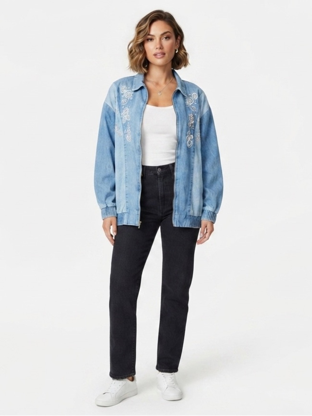 Vintage Denim Embellished Jacket